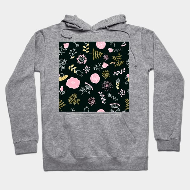 Elegance Seamless pattern with flowers Hoodie by Olga Berlet